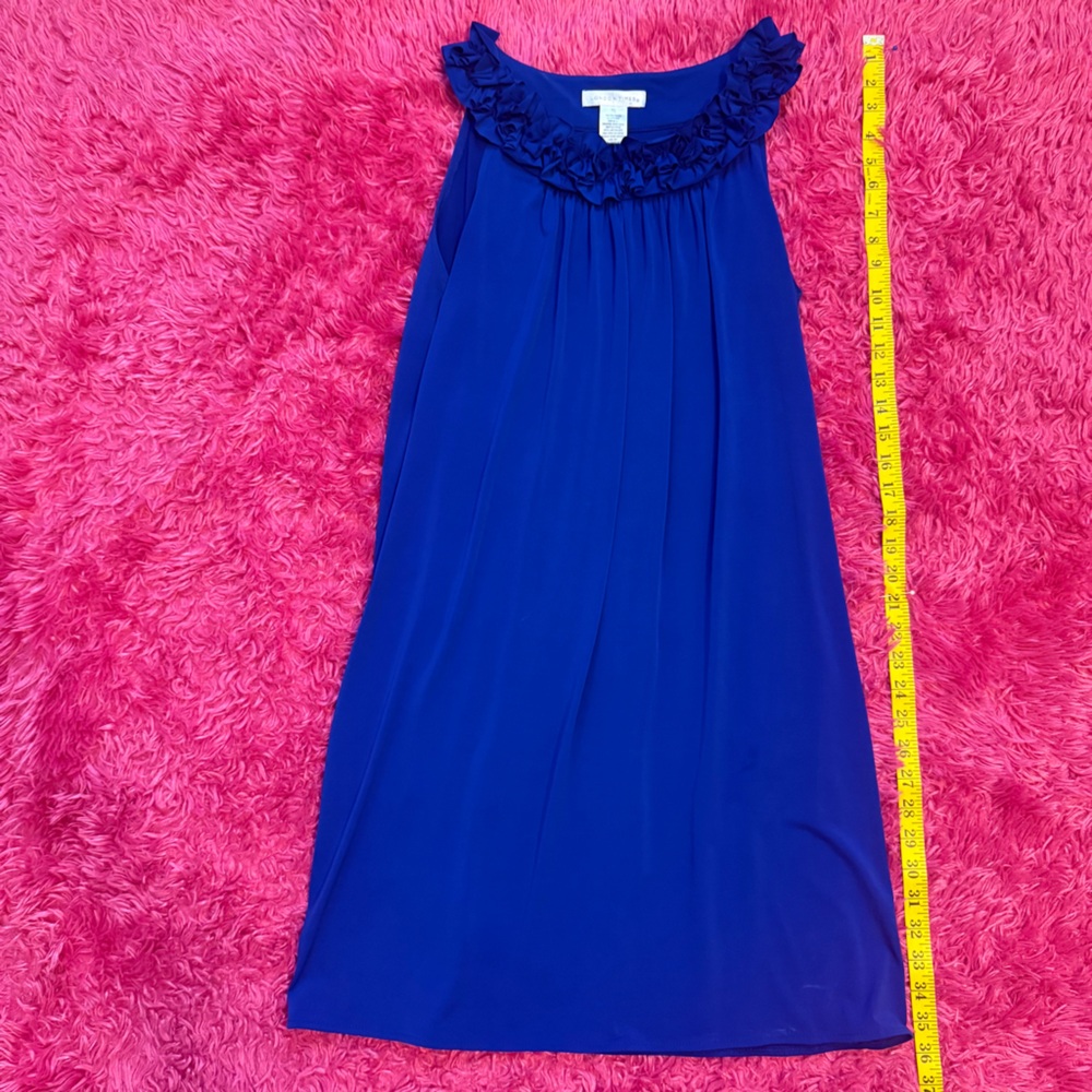 London Times Blue Halter Sundress Cocktail. B024